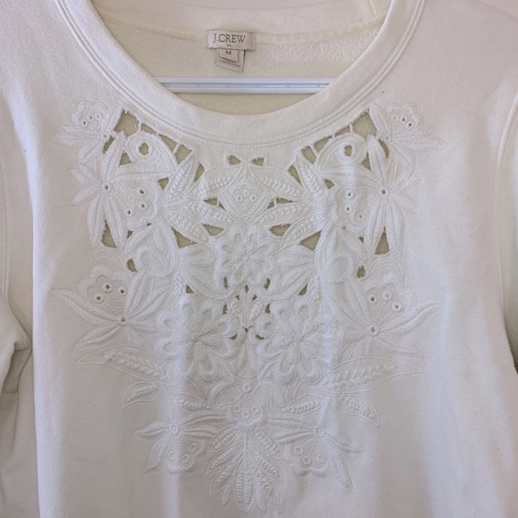 J. Crew Floral Cutout Embroidered Sweater - Picture 2 of 5